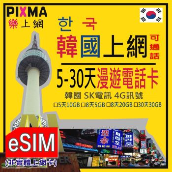 South Korea SIM eSIM 【5~30GB/ 5-30Day/local call 20 min】 Korea 4G roaming internet Seoul  Busan Jeju